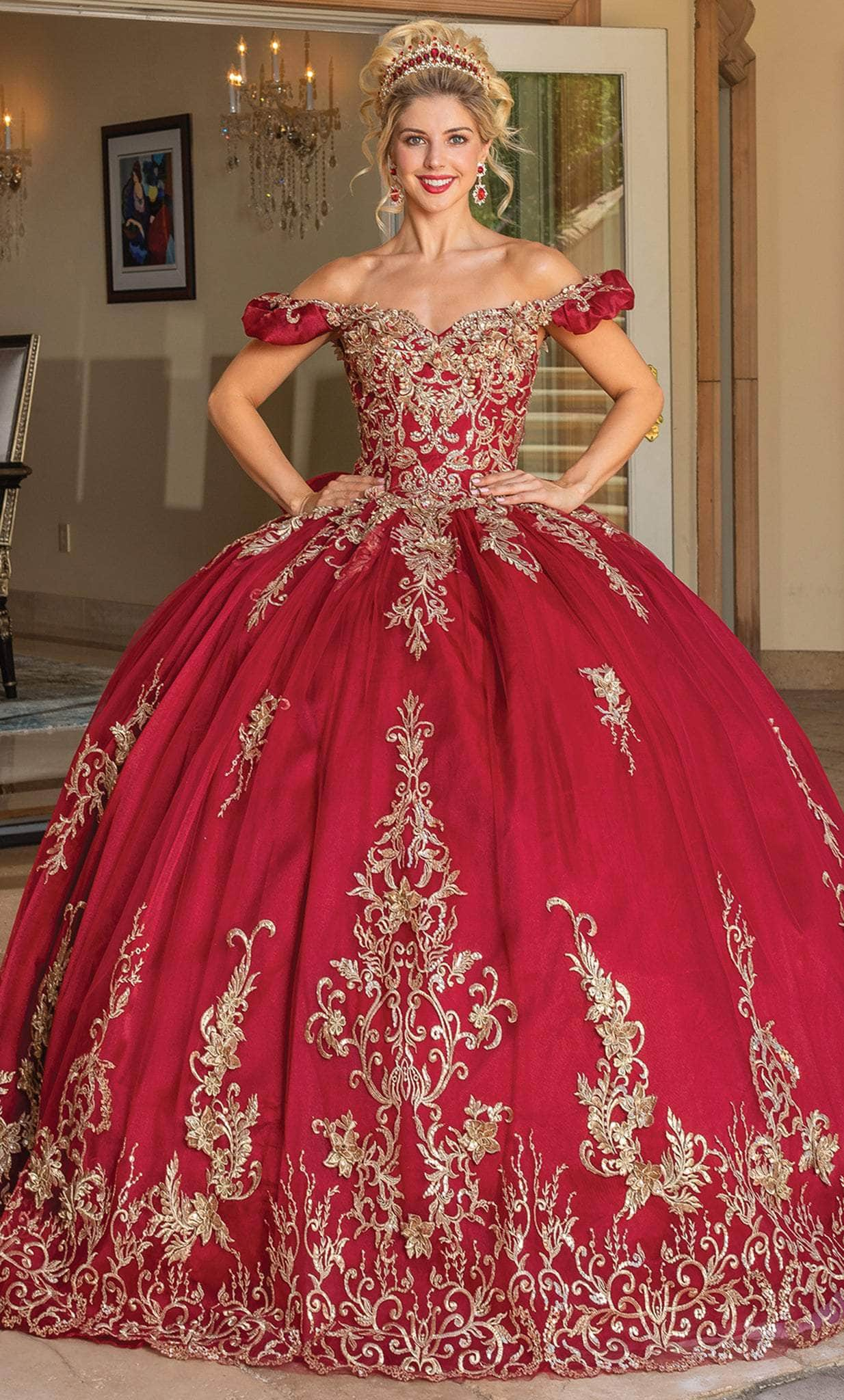 Dancing Queen 1697 - Puff Off Shoulder Quinceanera Ballgown
