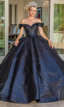 Sweetheart Corset Natural Waistline Off the Shoulder Sheer Quinceanera Dress with a Brush/Sweep Train