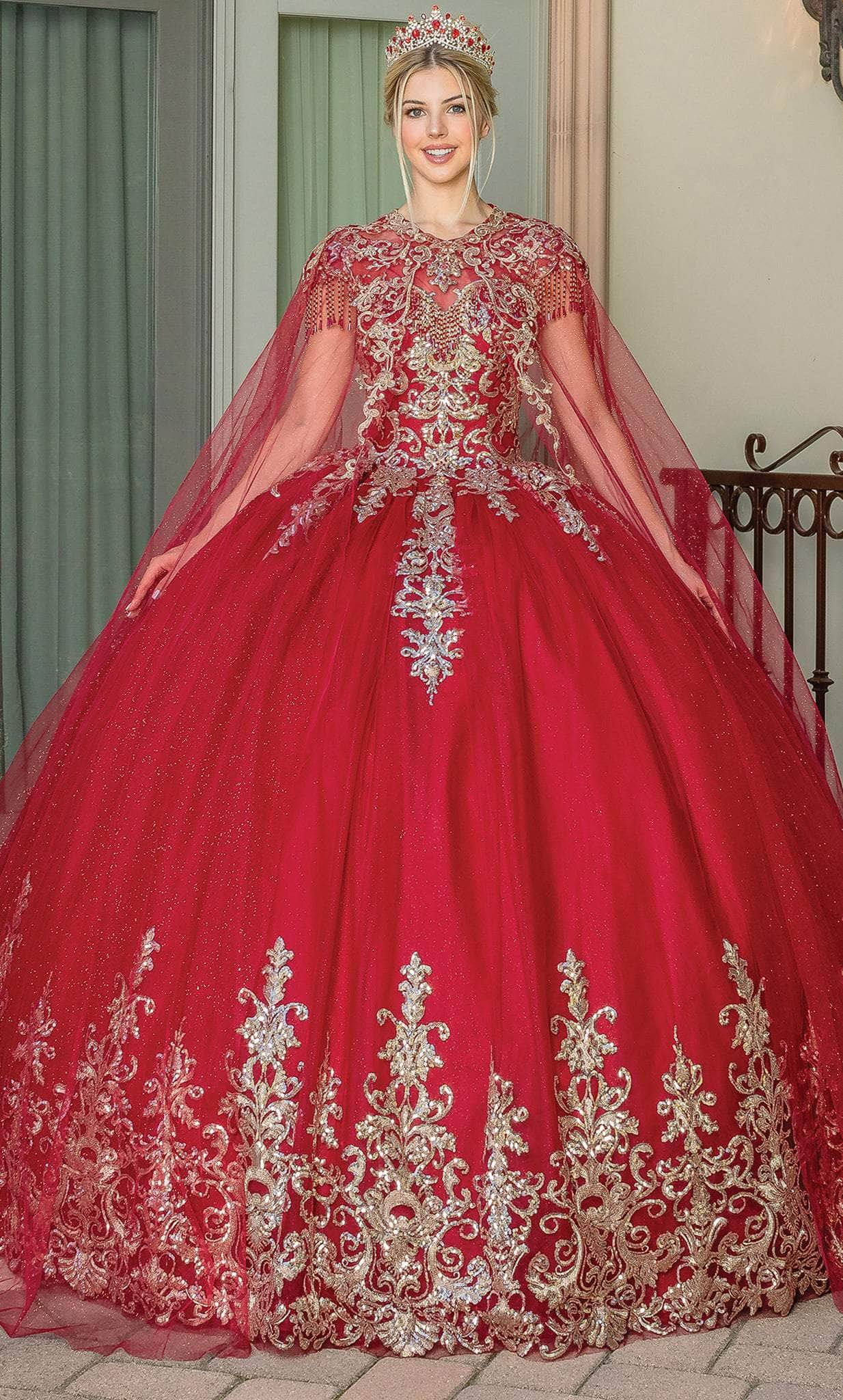 Dancing Queen 1708 - Illusion Bateau Embellished Ballgown
