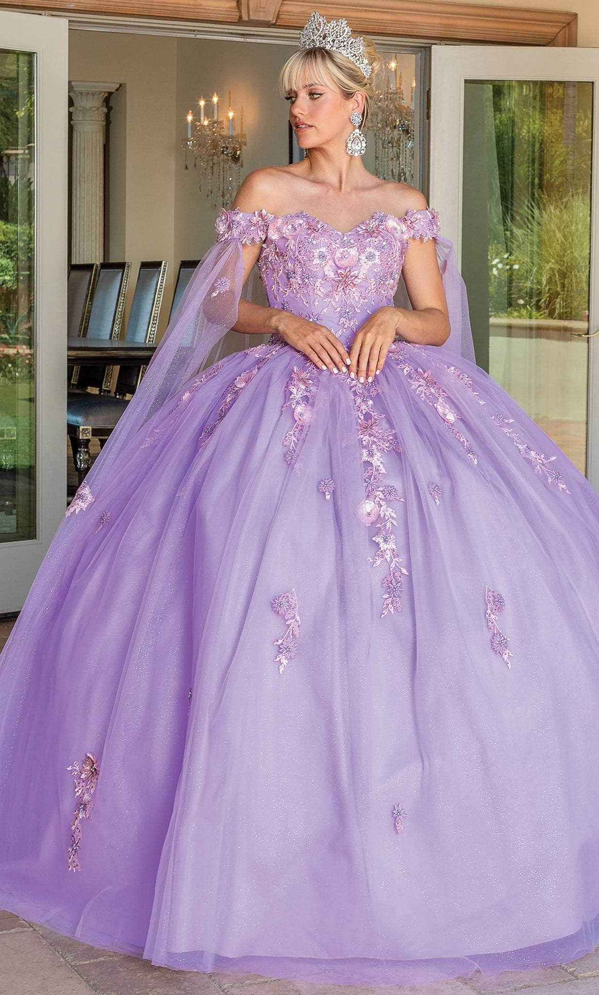 Dancing Queen 1714 - Sweetheart Floral Sequin Ballgown
