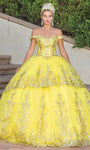 Off the Shoulder Natural Waistline Floor Length Fitted Open-Back Lace-Up Glittering Sweetheart Dress