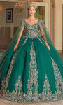 Glitter Print Quinceanera Ballgown