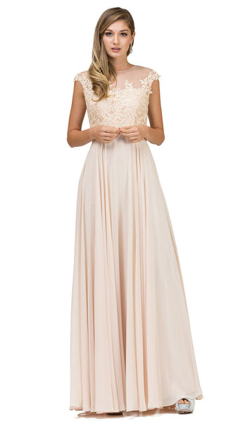 A-line Floral Print Sheer Banding Jeweled Pleated Sheer Back Flowy Illusion Cap Sleeves Evening Dress