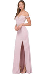 Strapless Floor Length Sheath Lace Applique Illusion Jeweled Slit Beaded Back Zipper Plunging Neck Off the Shoulder Corset Natural Waistline Sheath Dress With Rhinestones