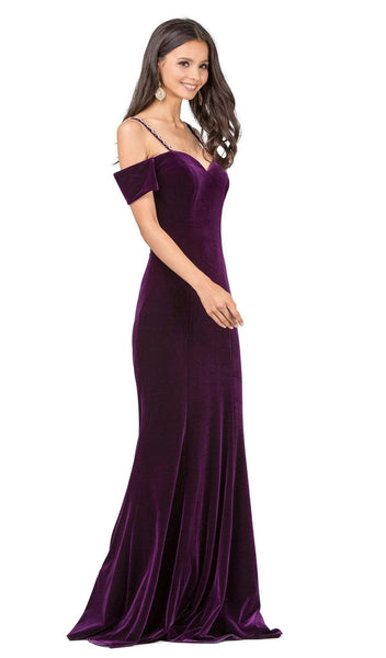 Sexy Floor Length Cold Shoulder Sleeves Off the Shoulder Spaghetti Strap Fitted Open-Back Back Zipper Cutout Beaded Pleated Sheath Sweetheart Natural Waistline Sheath Dress/Evening Dress/Prom Dress