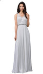 A-line V-neck Sleeveless Belted Open-Back Fitted Applique Flowy Lace Evening Dress/Prom Dress with a Brush/Sweep Train
