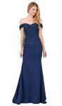 Floor Length Sheath Off the Shoulder Beaded Fitted Lace Sheath Dress/Prom Dress with a Brush/Sweep Train