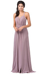 Sophisticated A-line Floor Length Full-Skirt Ruched Slit Sheer Open-Back Back Zipper Sleeveless Sweetheart Natural Waistline Dress