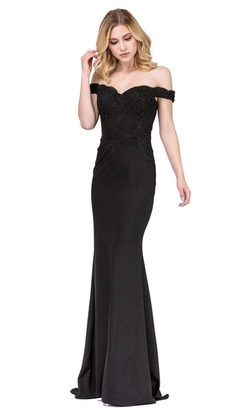 Sweetheart Sheath Natural Waistline Off the Shoulder Lace Applique Fitted Back Zipper Floor Length Sheath Dress/Prom Dress with a Brush/Sweep Train