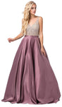 V-neck Natural Waistline Sleeveless V Back Glittering Fitted Floor Length Plunging Neck Party Dress