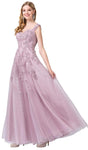 Applique Sweetheart Cap Sleeves Evening Dress