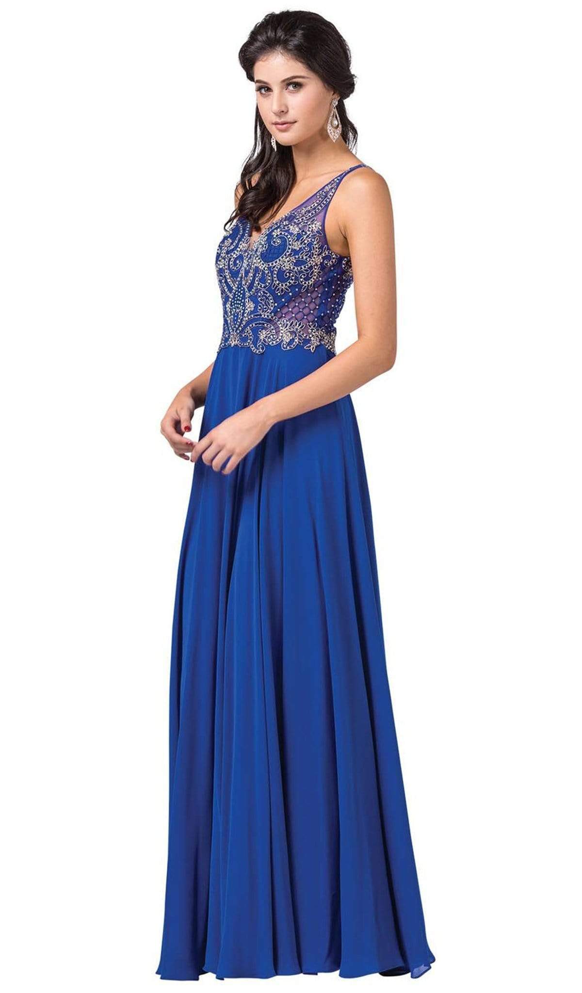 Dancing Queen - 2647 Embellished V-neck A-line Gown
