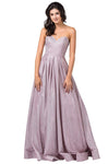 A-line Strapless Floor Length Back Zipper Lace-Up Fitted Pleated Open-Back Natural Waistline Sweetheart Dress