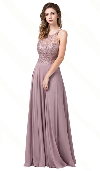 A-line Halter Pleated Beaded Fitted Open-Back Floor Length Evening Dress/Prom Dress