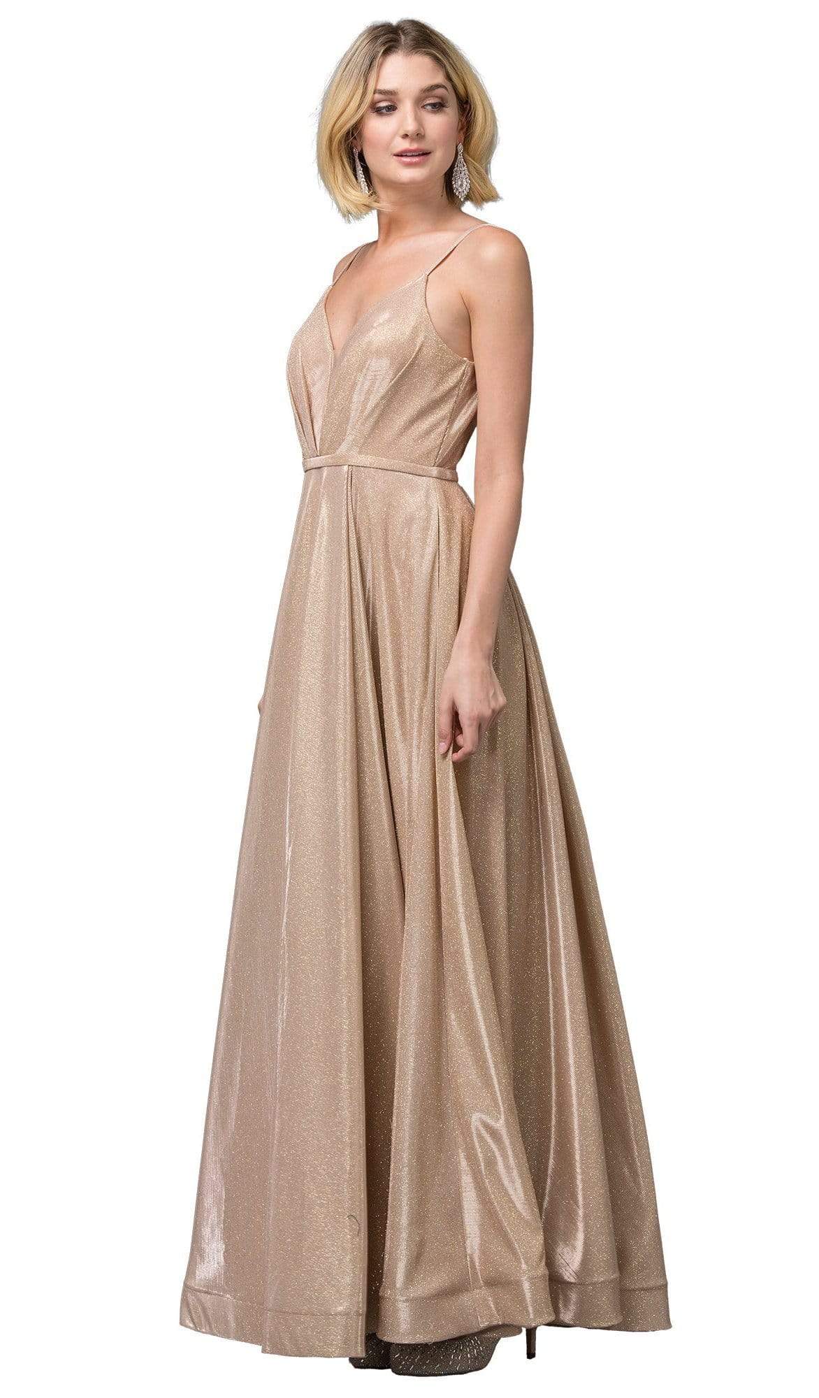 Dancing Queen - 2867 Sleeveless Plunging V-neck A-line Gown