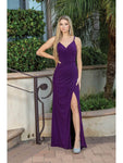 Sophisticated V-neck Sleeveless Spaghetti Strap Back Zipper Pleated Gathered Slit Ruched Fitted Faux Wrap Natural Waistline Sheath Floor Length Sheath Dress/Prom Dress