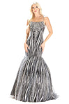 Fitted Lace-Up Sleeveless Straight Neck Natural Waistline Fit-and-Flare Mermaid Dress with a Brush/Sweep Train