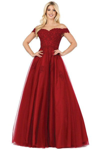 Sophisticated A-line Floor Length Off the Shoulder Tulle Sweetheart Natural Waistline Applique Back Zipper Open-Back Embroidered Dress With Rhinestones