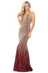 Tall Natural Waistline Sheer Sequined Back Zipper Open-Back Mermaid Metallic Plunging Neck Sweetheart Spaghetti Strap Dress with a Brush/Sweep Train