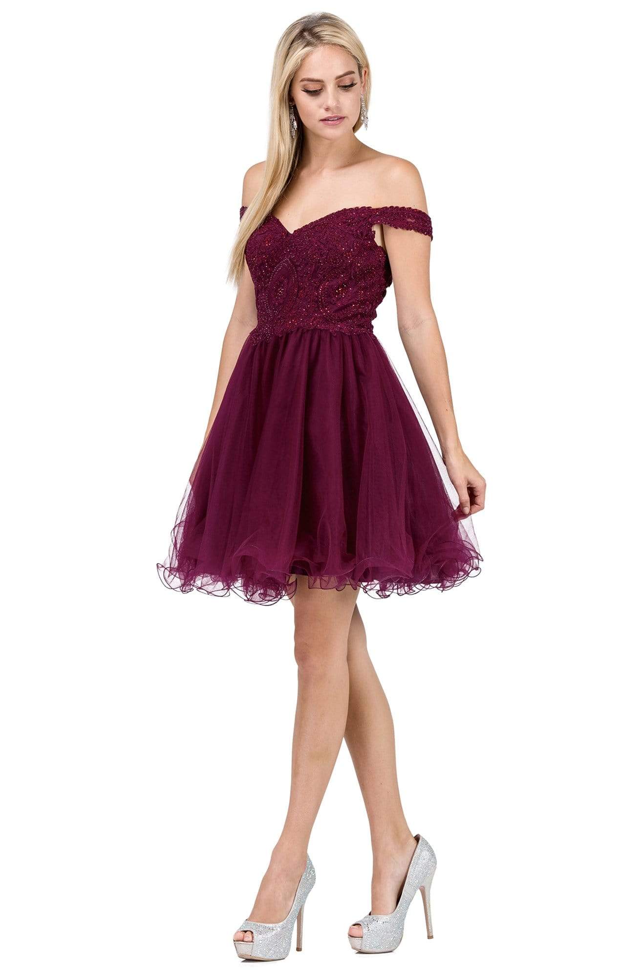 Dancing Queen - 3070 Beaded Lace Fit And Flare Cocktail Dress
