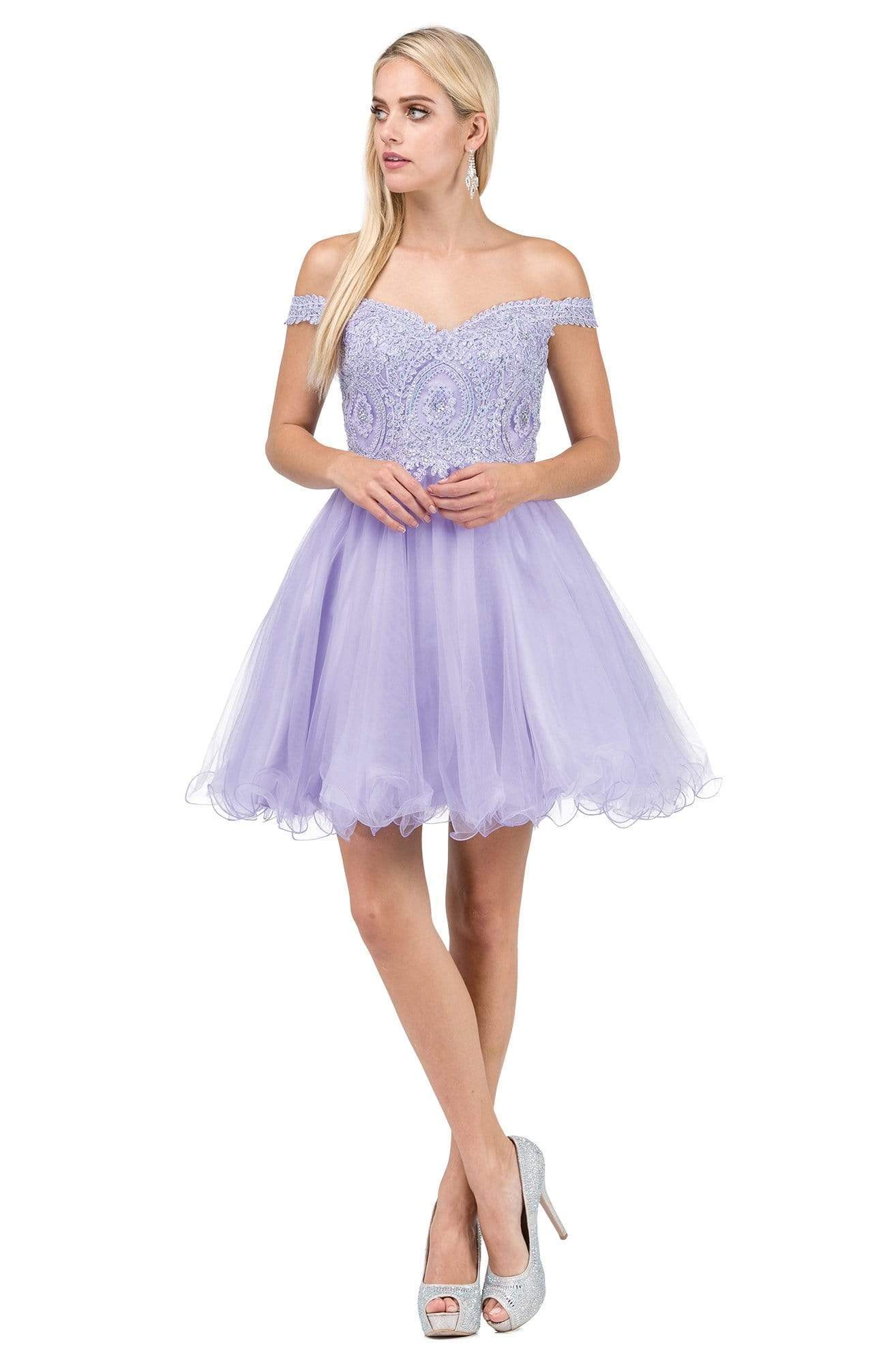 Dancing Queen - 3070 Beaded Lace Fit And Flare Cocktail Dress