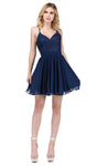 A-line V-neck Sweetheart Natural Waistline Sleeveless Back Zipper Banding Beaded Embroidered Fitted Applique Fit-and-Flare Cocktail Above the Knee Homecoming Dress/Party Dress