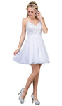 A-line V-neck Sweetheart Natural Waistline Cocktail Above the Knee Fit-and-Flare Sleeveless Applique Back Zipper Embroidered Fitted Banding Beaded Homecoming Dress/Party Dress