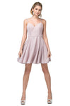 A-line Sweetheart Cocktail Short Natural Princess Seams Waistline Fit-and-Flare Sleeveless Spaghetti Strap Back Zipper Fitted Glittering Homecoming Dress/Party Dress