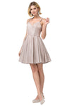 A-line Cocktail Short Natural Princess Seams Waistline Sleeveless Spaghetti Strap Sweetheart Glittering Back Zipper Fitted Fit-and-Flare Homecoming Dress/Party Dress