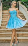 A-line Sweetheart Natural Waistline Applique Back Zipper Open-Back Fitted Cocktail Above the Knee Sleeveless Dress