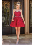 A-line Cocktail Above the Knee Sleeveless Back Zipper Fitted Applique Open-Back Natural Waistline Sweetheart Dress