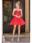 A-line Sleeveless Sweetheart Natural Waistline Cocktail Above the Knee Fitted Applique Back Zipper Open-Back Dress