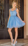 Sexy A-line Sweetheart Lace Fit-and-Flare Glittering Cutout Sheer Fitted Beaded Applique Cocktail Short Natural Waistline Party Dress