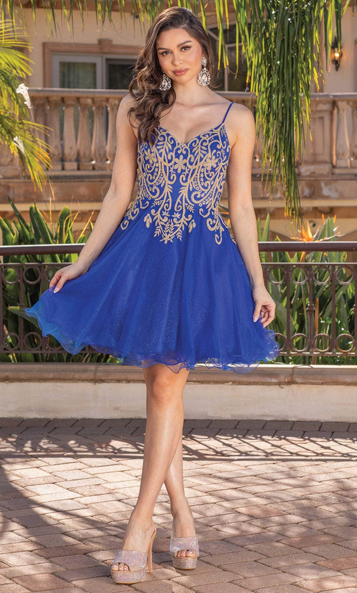Dancing Queen 3330 - Embroidered Bodice Cocktail Dress

