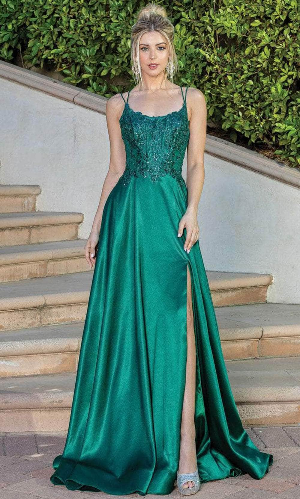 Dancing Queen 4247 - Embroidered Scoop Neck Long Dress