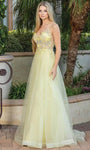 A-line Tulle Back Zipper Applique Beaded Floral Print Natural Waistline Sleeveless Sweetheart Dress