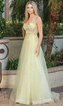 A-line Natural Waistline Beaded Applique Back Zipper Sleeveless Floral Print Tulle Sweetheart Dress