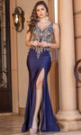 Sweetheart Sleeveless Basque Natural Waistline Fitted Slit Back Zipper Embroidered Sheath Sheath Dress/Prom Dress with a Brush/Sweep Train