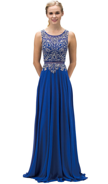 Dancing Queen - 9150 Intricately Bejeweled Illusion Two Piece- Prom Dress