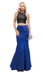 Sophisticated Mermaid Floor Length Natural Waistline Bateau Neck Prom Dress With Ruffles