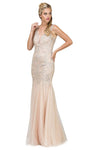 V-neck Mermaid Sweetheart Natural Waistline Illusion V Back Back Zipper Prom Dress