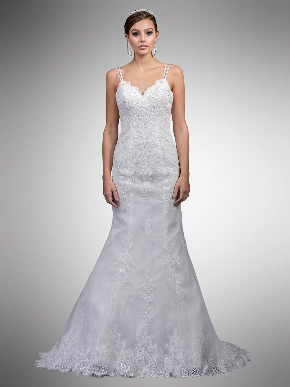 Dancing Queen Bridal - 5 Beaded Lace Sweetheart Mermaid Gown
