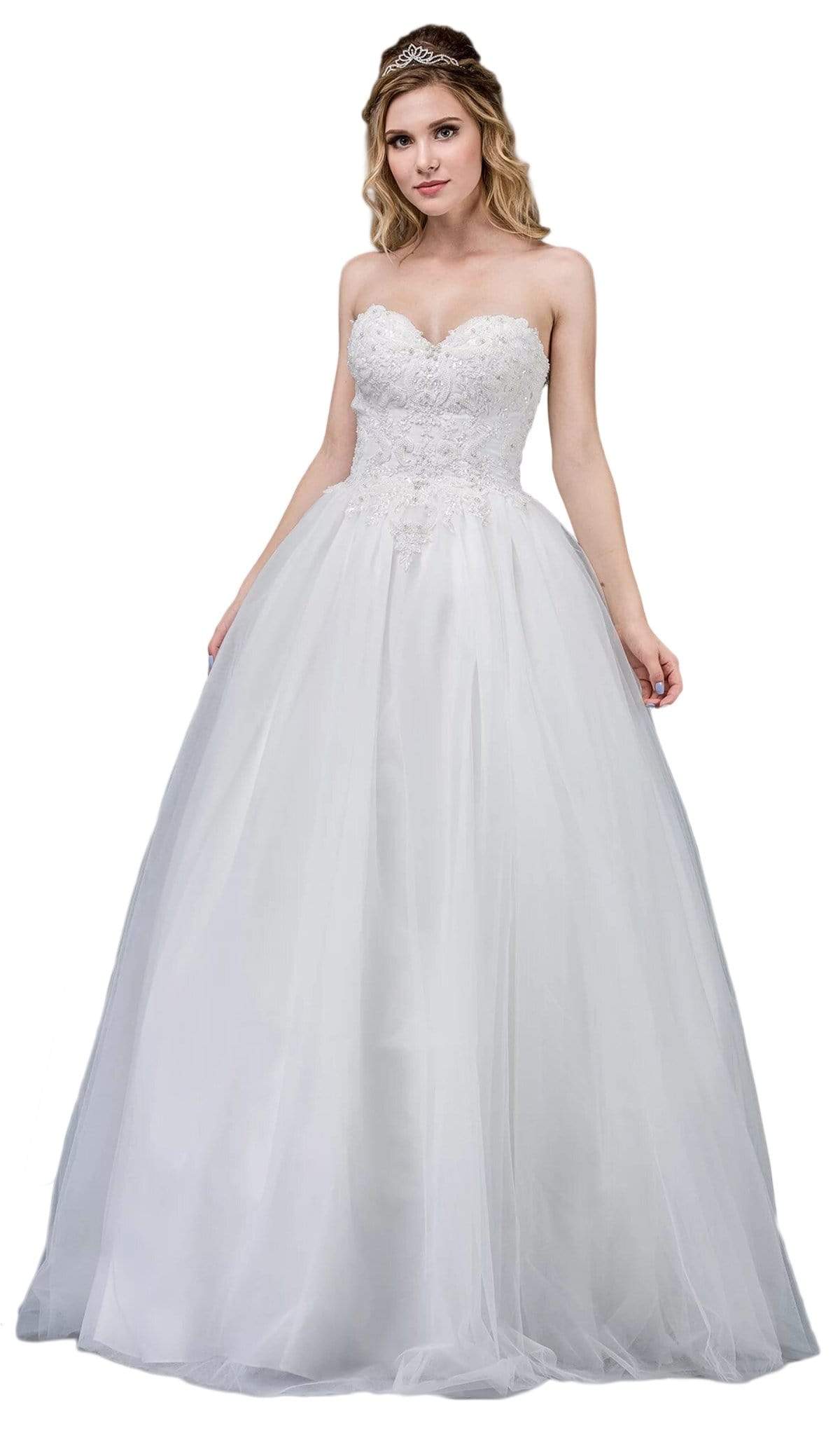 Dancing Queen Bridal - 65 Embellished Strapless Sweetheart Ballgown
