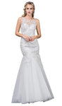 Sheer Beaded Fitted Back Zipper Bateau Neck Sweetheart Floor Length Natural Waistline Sleeveless Lace Mermaid Dress