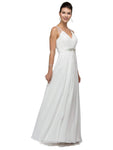 Sophisticated A-line V-neck Empire Waistline Pleated Sheer Jeweled Illusion Mesh Back Zipper Beaded Ruched Sheer Back Sleeveless Wedding Dress