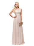 A-line Bateau Neck Sweetheart Floor Length Natural Waistline Gathered Back Zipper Open-Back Cutout Sequined Sheer Pleated Applique Illusion Beaded Bridesmaid Dress/Prom Dress