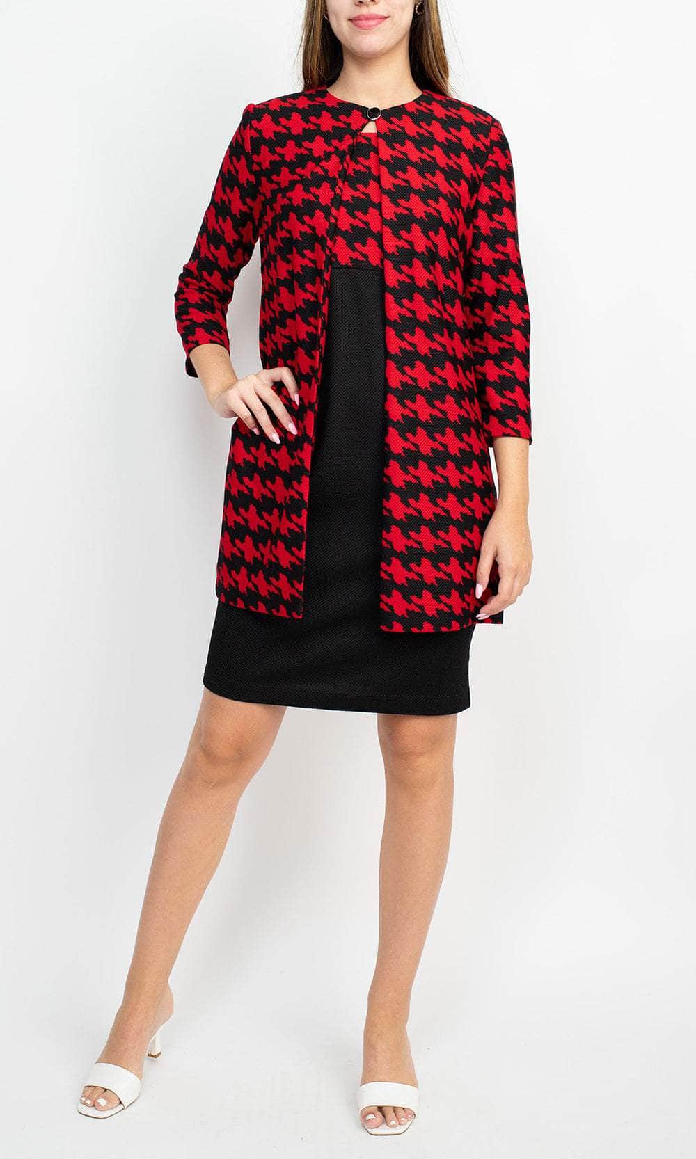 Danny & Nicole 27140M - Checkered Dress with Jacket
