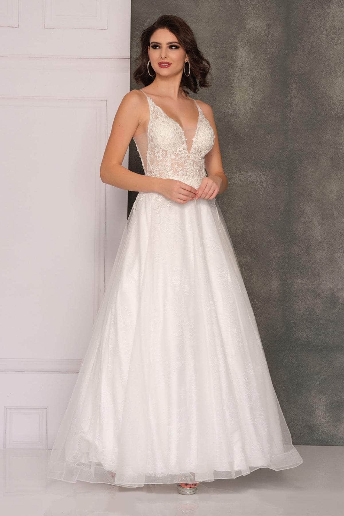 Dave & Johnny 10517 - Embellished A-Line Bridal Gown
