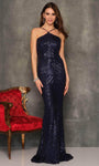 Floor Length Sleeveless Halter Natural Waistline Fitted Glittering Sequined Open-Back Back Zipper Sheath Mermaid Sheath Dress with a Brush/Sweep Train