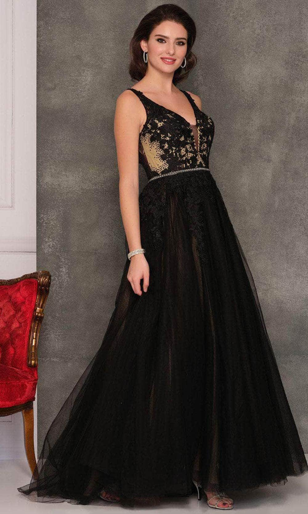 Dave & Johnny A10246 - Plunging Sweetheart A-Line Prom Dress
